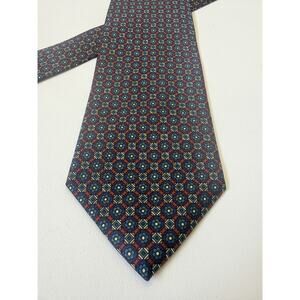 Vtg Christian Dior Monsieur Tie 100% Silk Geometric Medallion Made in USA 90s